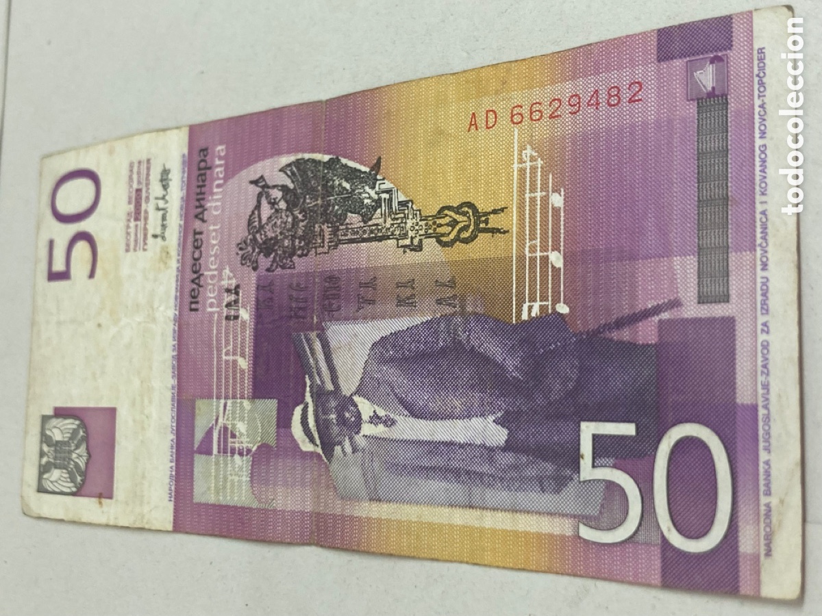 Billetes extranjeros: Billete 50 Dinara Yugoslavia 2000 - Foto 2