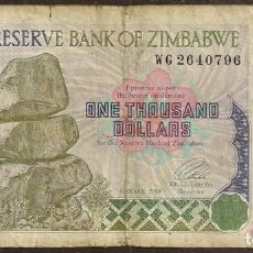 Billetes extranjeros: ZIMBABWE. 1000 $ 2003. PICK 12 A.. Lote 386359619