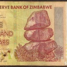 Billetes extranjeros: ZIMBABWE. 1000 $ 2007. PICK 71.. Lote 386359714
