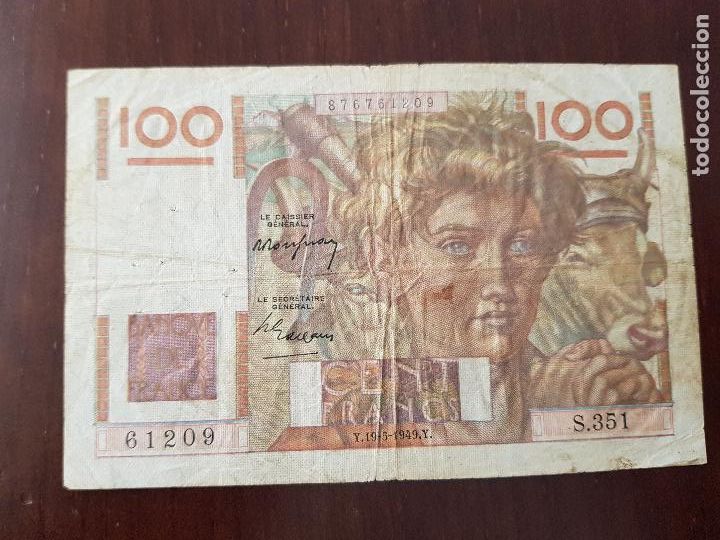 Billetes extranjeros: CENT FRANCS FRANCIA 1949 - Foto 1