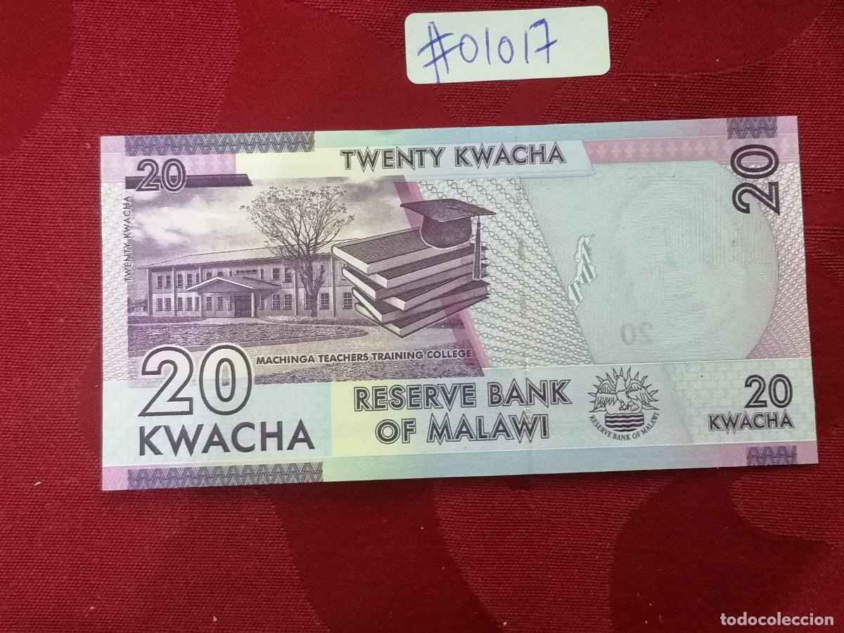 Billetes extranjeros: Billete Malawi 20 Kwacha 2016 - Foto 2