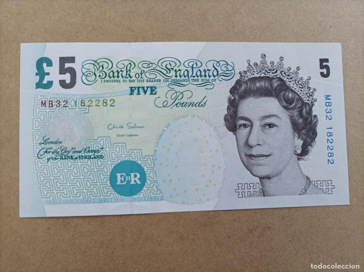 Billetes extranjeros: Billete de Inglaterra de 5 libras, a&ntilde;o 2012, UNC - Foto 1