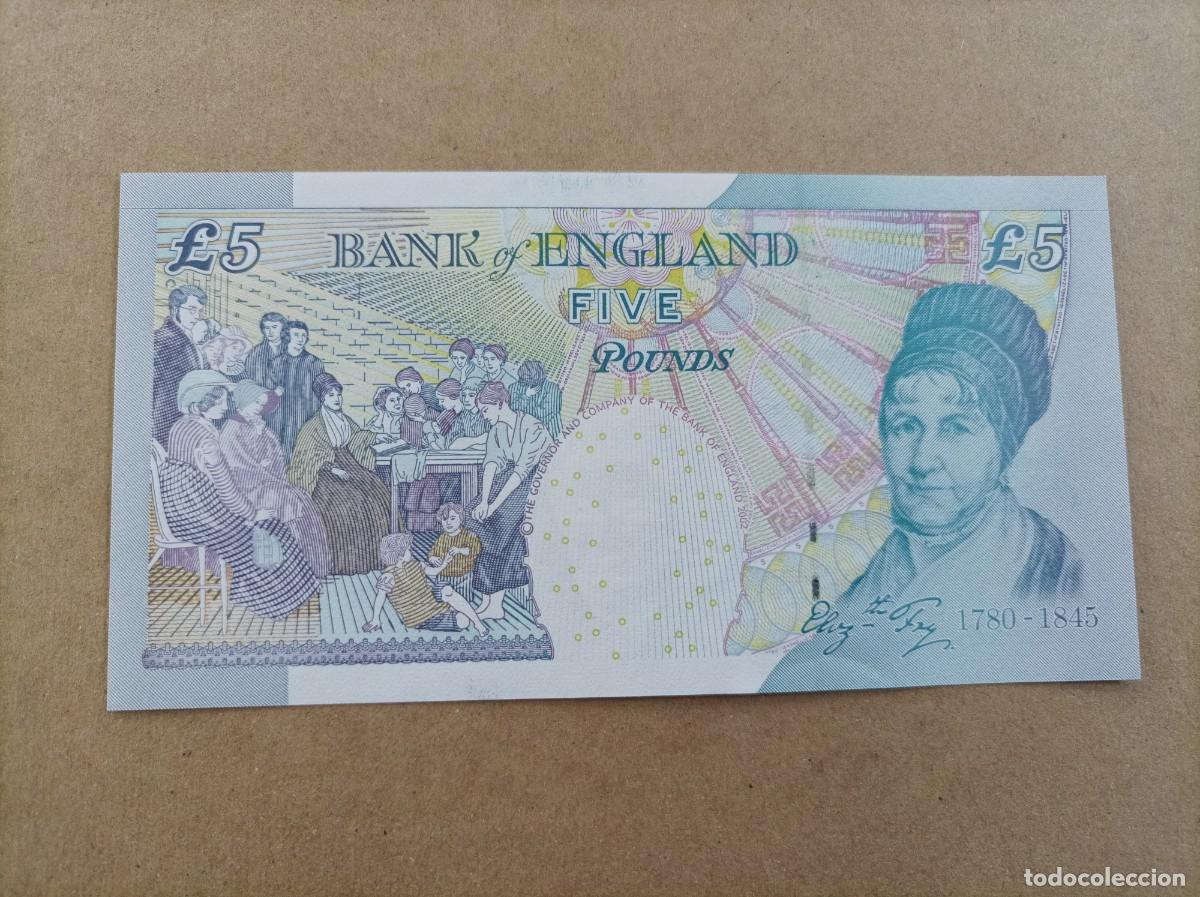 Billetes extranjeros: Billete de Inglaterra de 5 libras, a&ntilde;o 2012, UNC - Foto 2