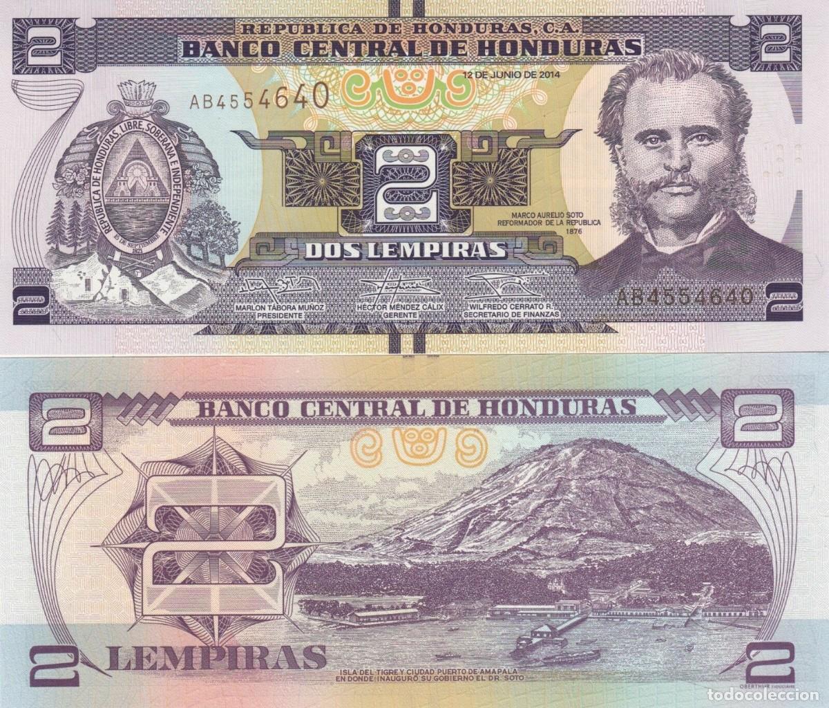 Billetes extranjeros: HONDURAS 2 LEMPIRAS 2014 Pick 97b SIN CIRCULAR - Foto 1