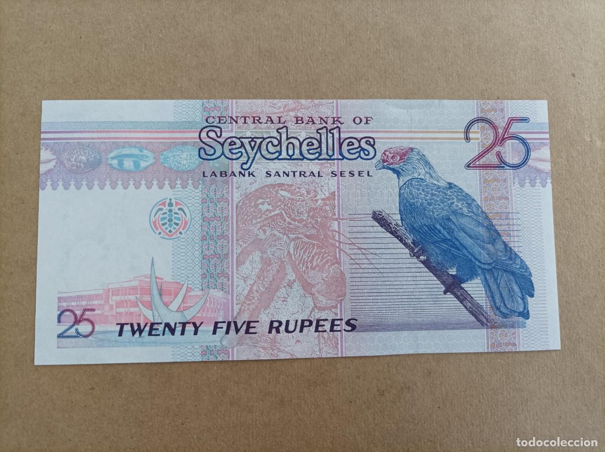 Billetes extranjeros: Billete de Seychelles de 25 rupees, a&ntilde;o 1998, UNC - Foto 1