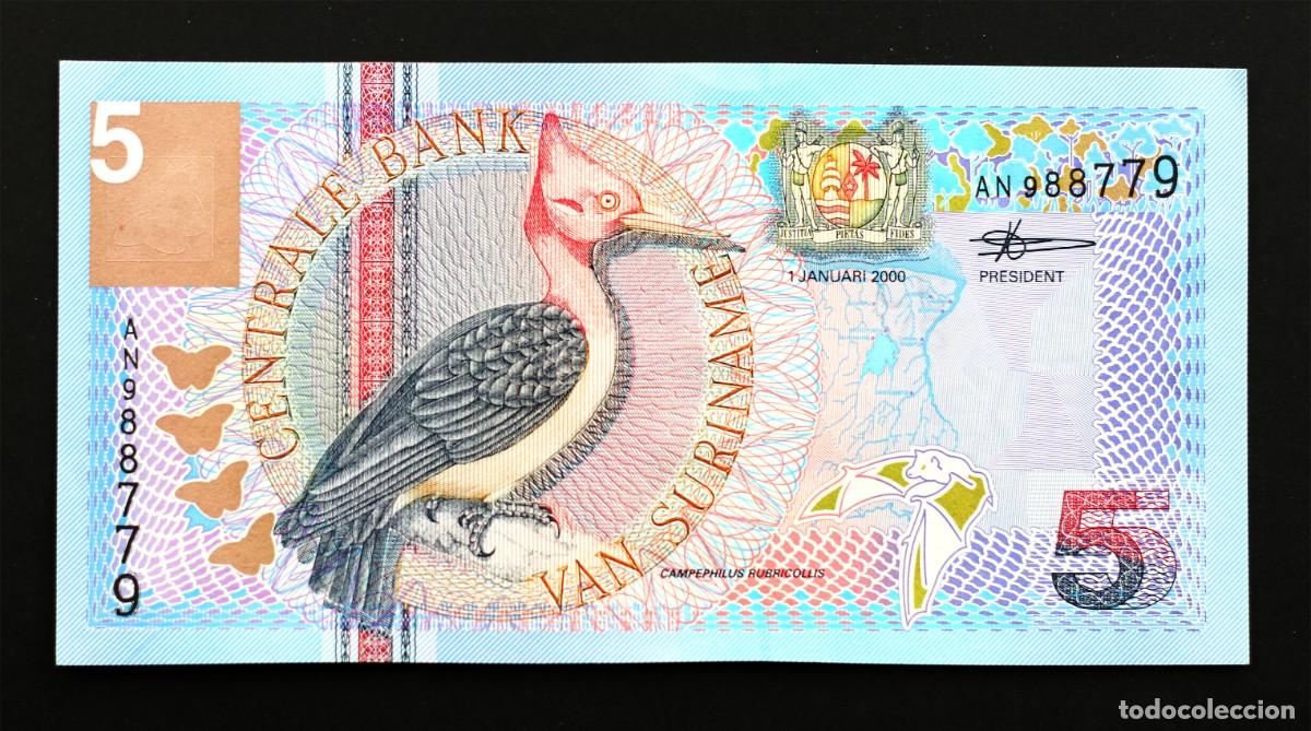 Billetes extranjeros: Suriname - 5 Gulden. 2000 . SC/UNC. Perfecto - Foto 1