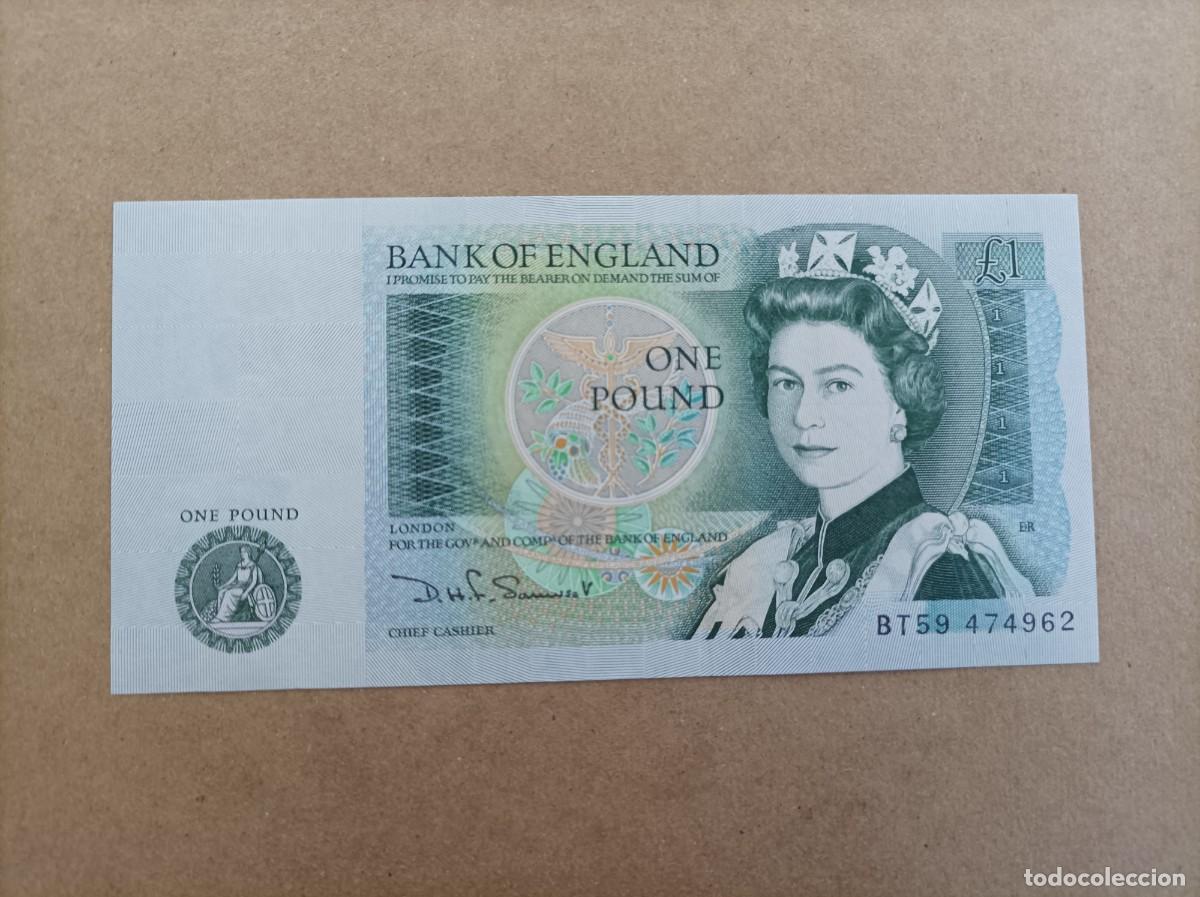 Billetes extranjeros: Billete de Inglaterra de 1 Libra, a&ntilde;o 1978, UNC - Foto 1