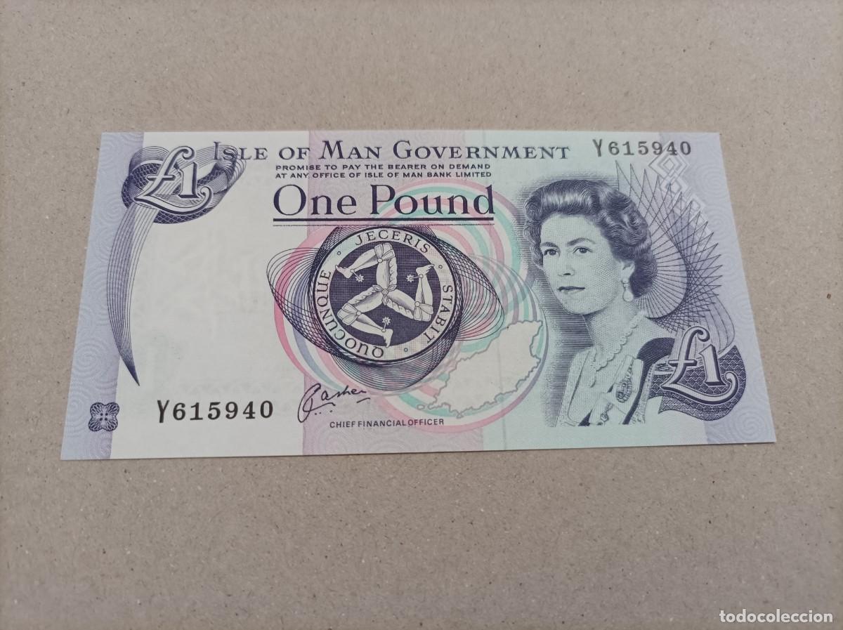 Billetes extranjeros: Billete de la Isla de Man de 1 Libra, a&ntilde;o 1991, UNC - Foto 1