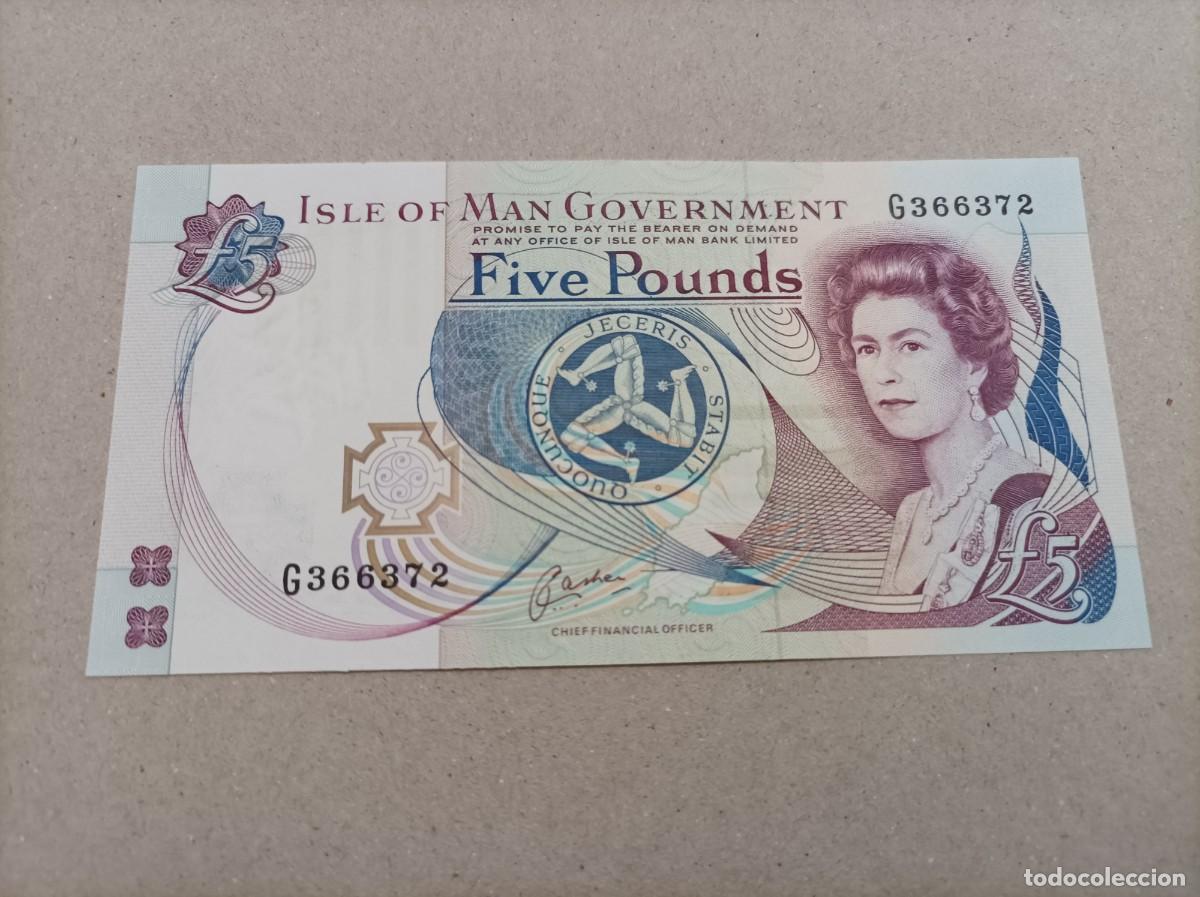 Billetes extranjeros: Billete de la Isla de Man de 5 Libras, UNC - Foto 1