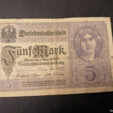 Billetes extranjeros: BILLETE, 5 MARCOS, 1917, ALEMANIA, BC-, SERIE X, 1-A GUERRA MUNDIAL. Lote 387733764