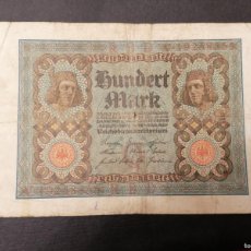Billetes extranjeros: BILLETE, 100 MARCOS, 1920, ALEMANIA, BC, SERIE V,. Lote 387735674