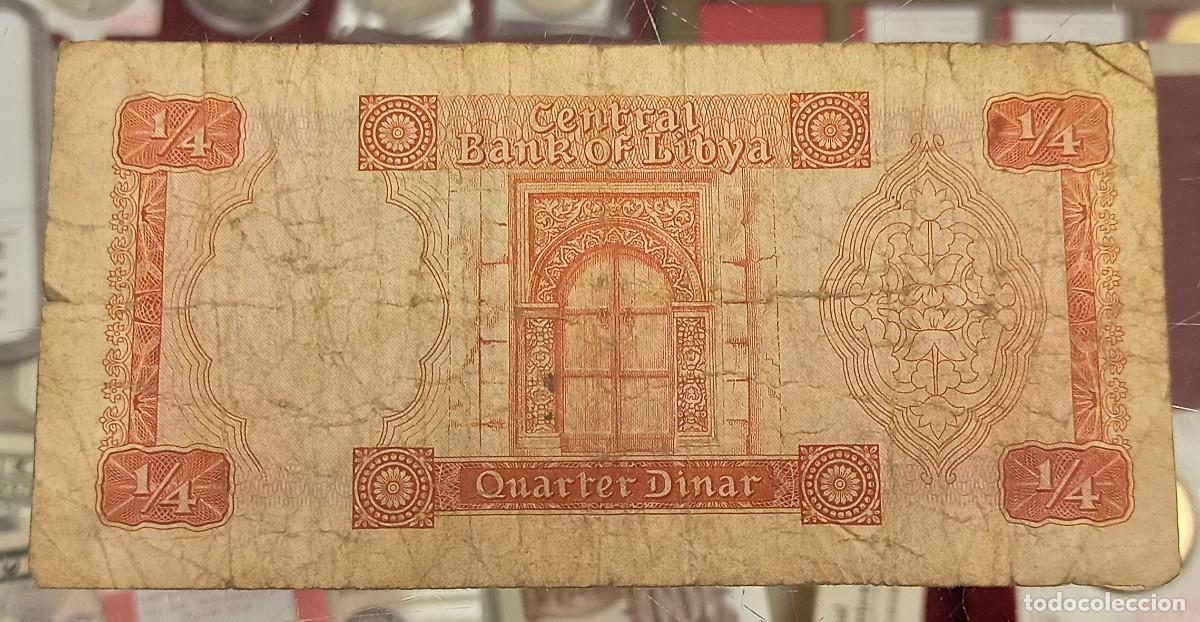 Billetes extranjeros: Libia 1/4 Dinar 1972 Pick 33b - Foto 2