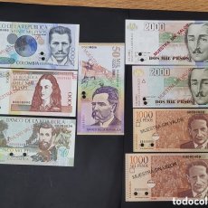 Billetes extranjeros: COLOMBIA SET COMPLETO ESPECIMENES DE 1.000..A..50.000 MIL UNC