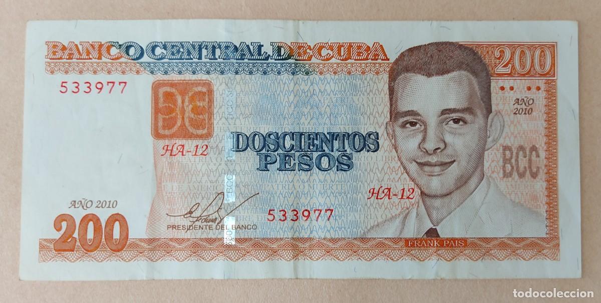 Billetes extranjeros: Cuba-200 pesos-2010. - Foto 1