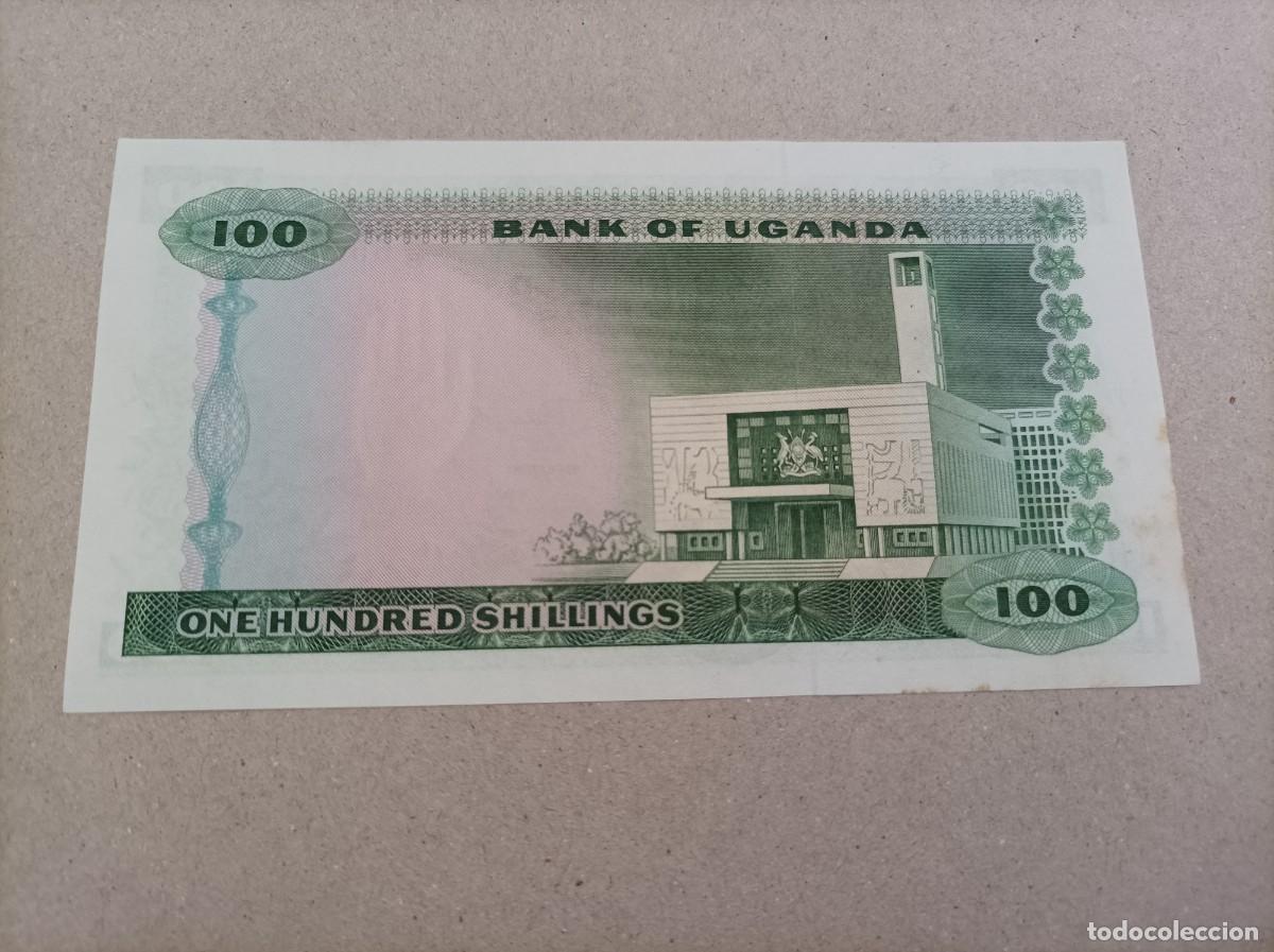 Billetes extranjeros: Billete de Uganda de 100 shiling, a&ntilde;o 1966, serie A, UNC - Foto 2