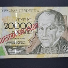 Billetes extranjeros: VENEZUELA 20.000 BOLÍVARES ESPECIMEN UNC 2.004