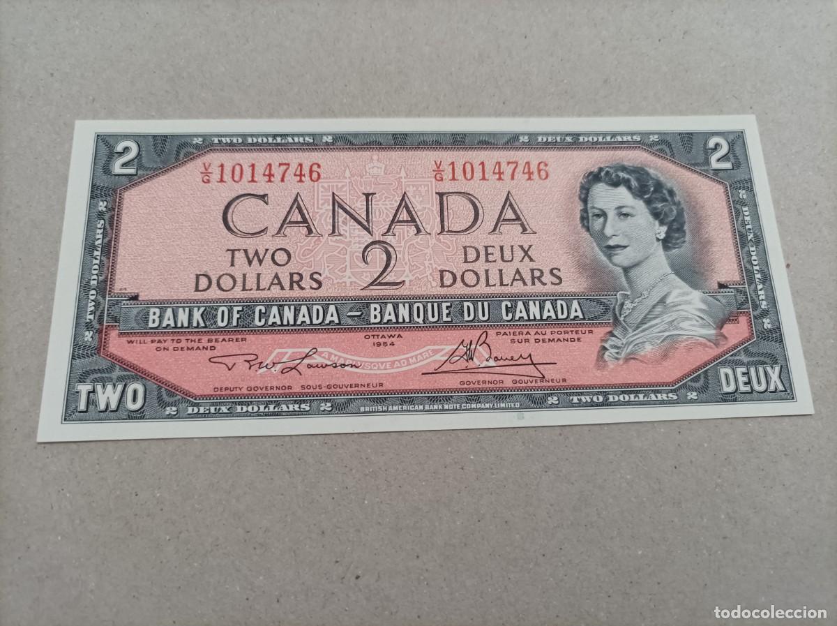 Billetes extranjeros: Billete de Canad&aacute; de 2 D&oacute;lares, a&ntilde;o 1954, UNC - Foto 1