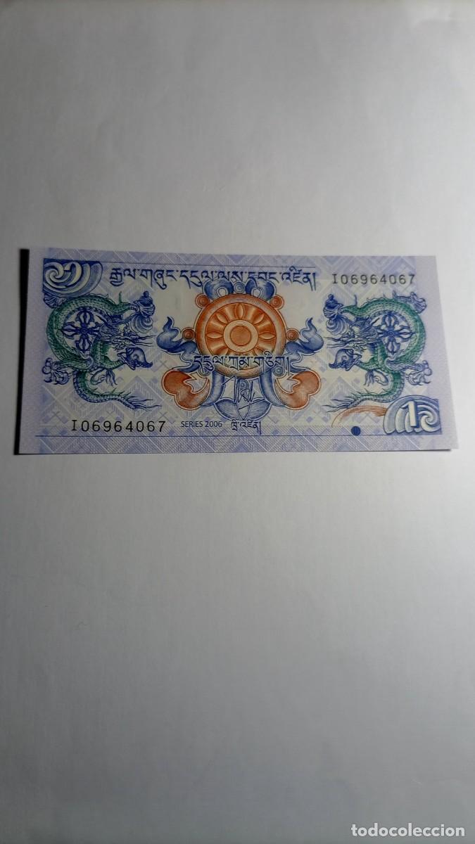 Billetes extranjeros: BHUTAN - 1 NGULTRUM 2006 - P27 - Foto 2