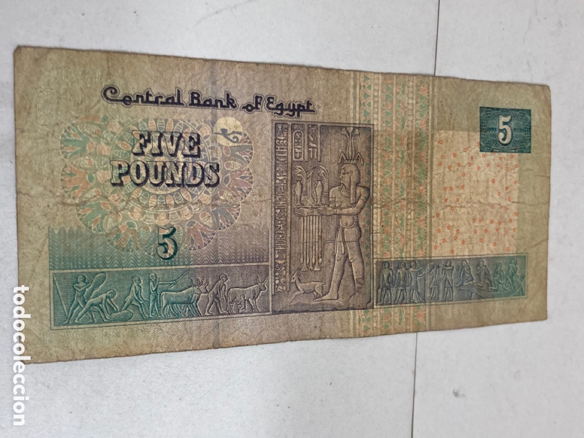 Billetes extranjeros: Billete de 5 Pounds Egipto - Foto 2