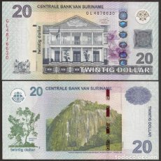 Billetes extranjeros: SURINAM (SURINAME). 20 DOLARES 2019. PICK 164. S/C.
