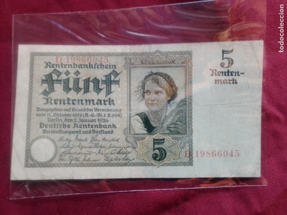 Billetes extranjeros: Alemania. 5 marcos de 1926 - Foto 1
