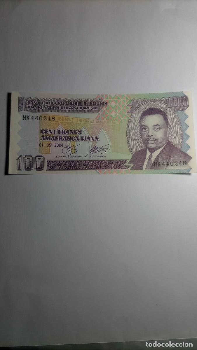 Billetes extranjeros: BURUNDI - 100 FRANCS 2004 - P37 - Foto 1