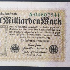 Billetes extranjeros: ALEMANIA 5 MILLIARDEN MARK 1923 CINCO MIL MILLONES MARCOS PICK 115 SERIE A (MBC+)
