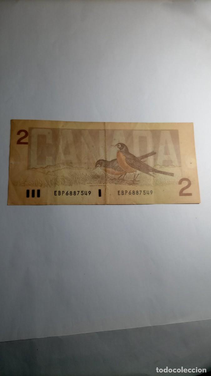 Billetes extranjeros: CANADA - 2 DOLARS 1986 - P94 - Foto 2