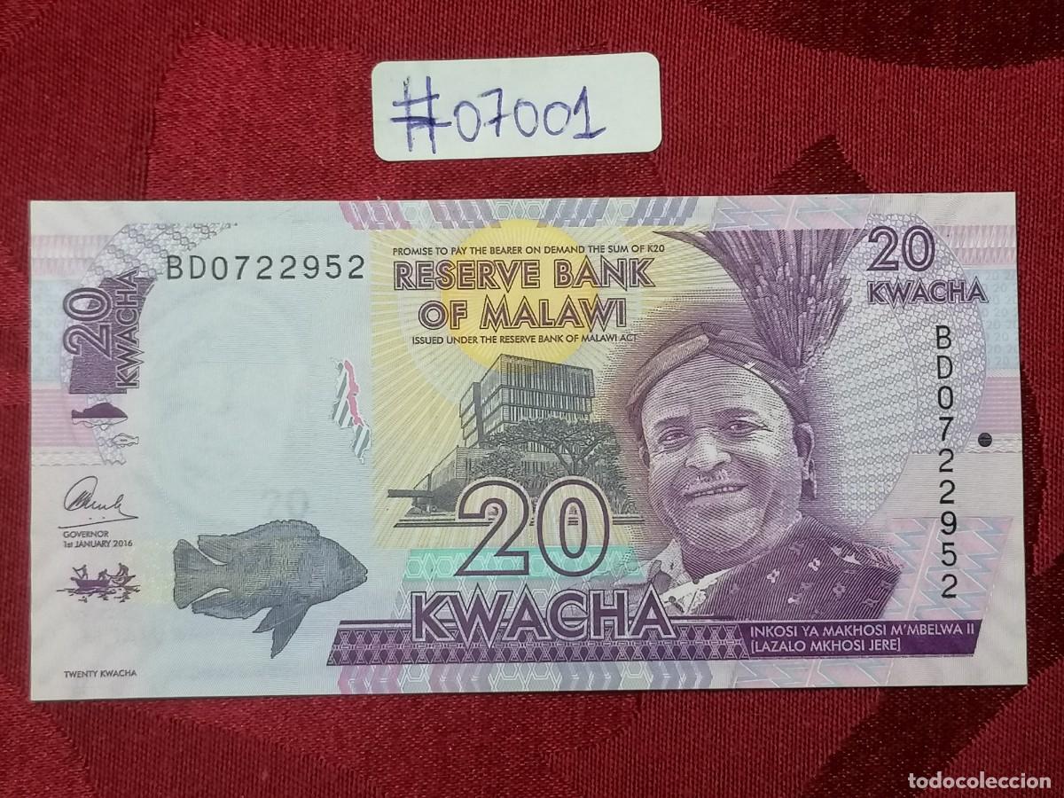 Billetes extranjeros: Billete Malawi 20 Kwacha 2016 - Foto 3