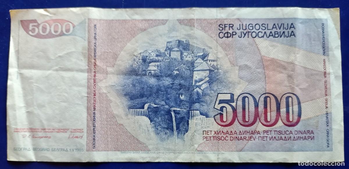 Billetes extranjeros: YUGOSLAVIA 5000 DINARA DE 1985 - Foto 2