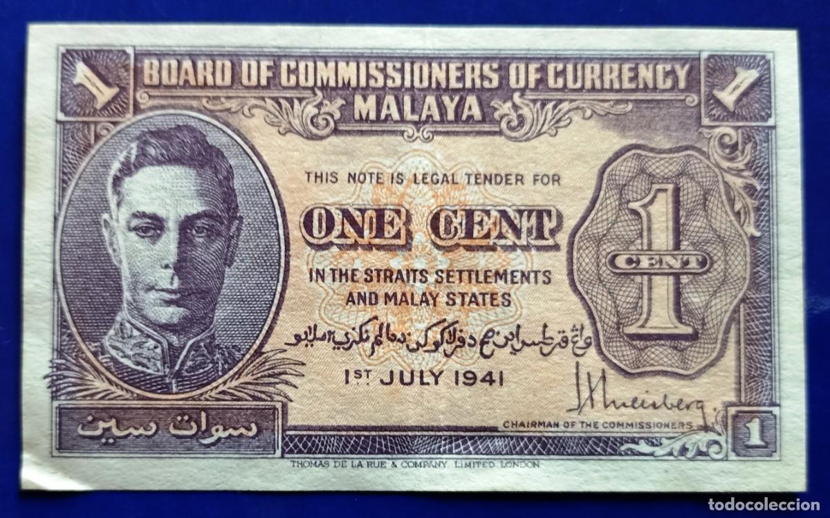 Billetes extranjeros: MALAYA 1 CENT DE 1941 - Foto 1