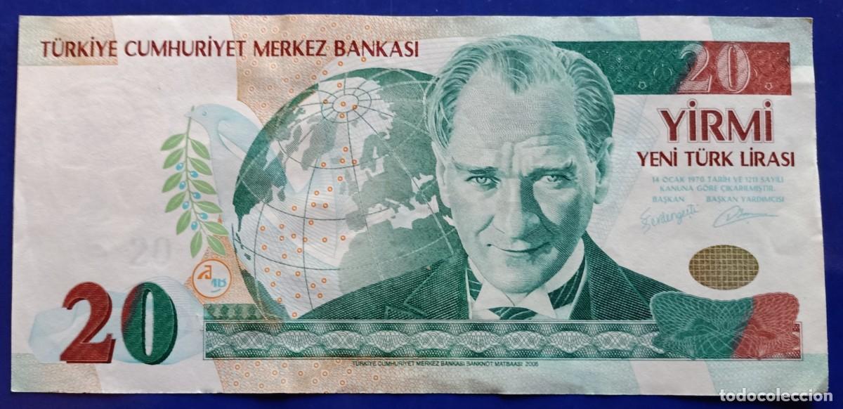 Billetes extranjeros: TURQUIA TURKIA 20 LIRAS DEL 2005 P-219