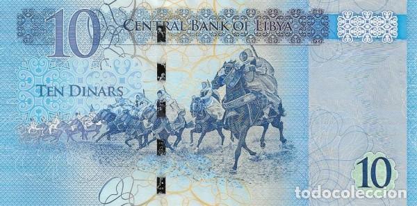 Billetes extranjeros: LIBIA 10 DINARS 2015 P 82 UNC NUEVO SC - Foto 2