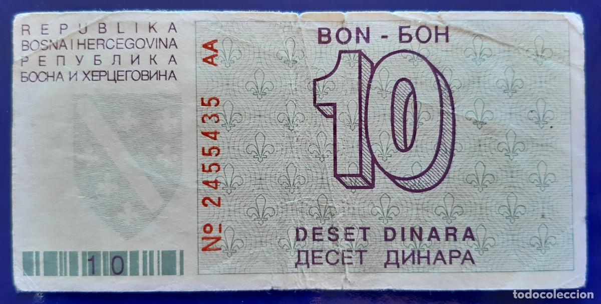 Internationale Banknoten: BOSNIA HERZEGOVINA 10 DINARA DE 1992 P-21