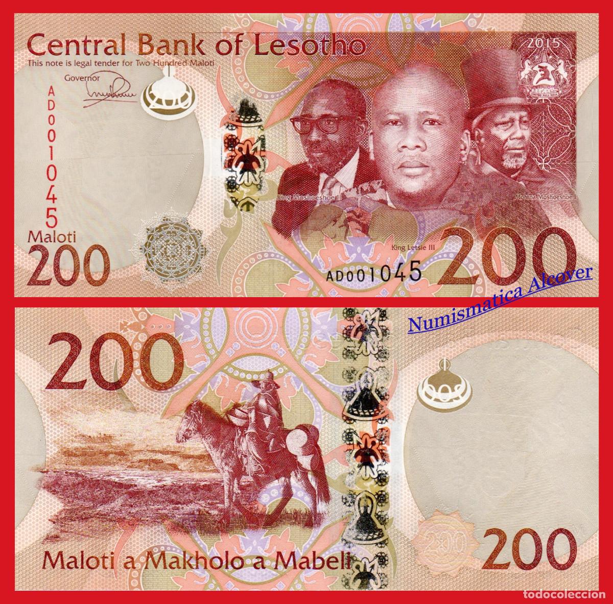 Billetes extranjeros: LESOTHO 200 Maloti 2015 Pick 25 - SC - Foto 1