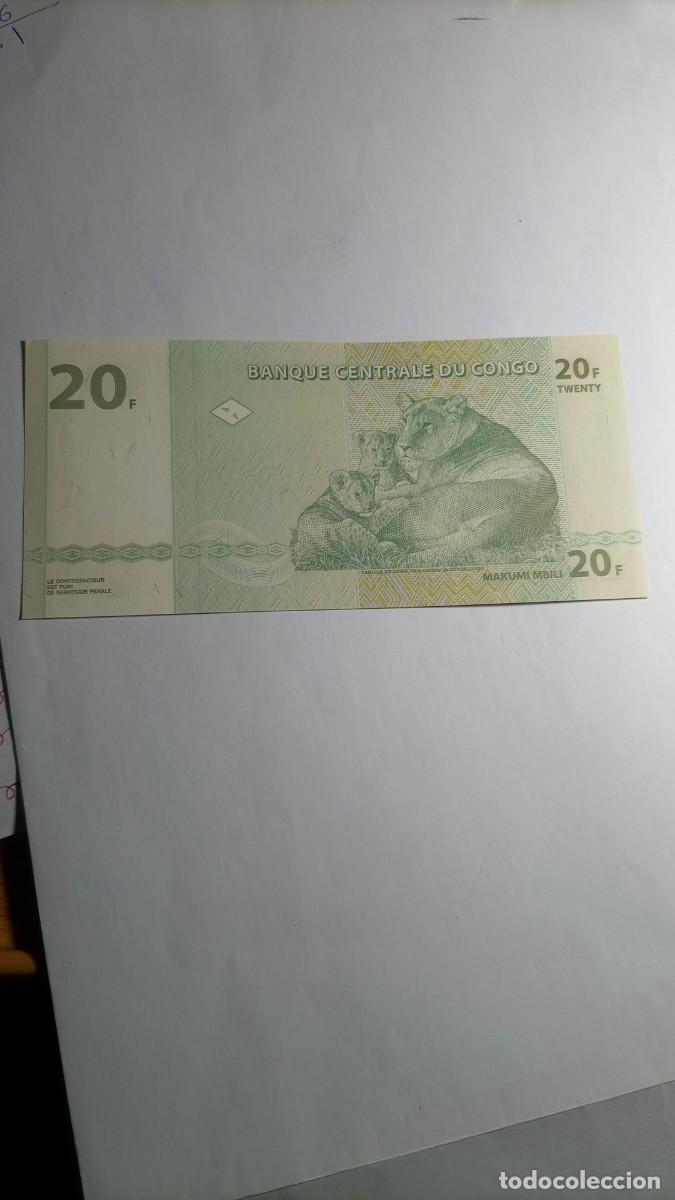 Billetes extranjeros: CONGO - 20 FRANCS 2003 - P94 - Foto 2