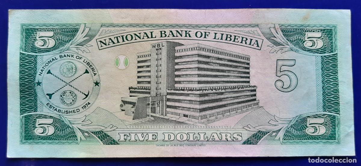 Billetes extranjeros: LIBERIA 5 DOLLARS DE 1989 P-19 - Foto 2