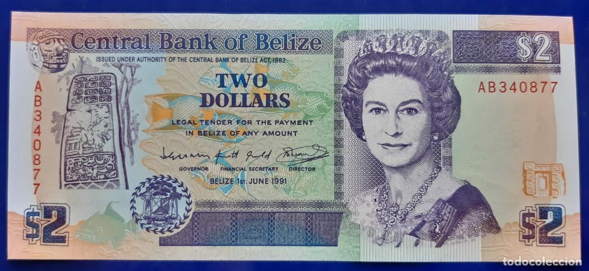 Billetes extranjeros: BELIZE 2 DOLLARS DE 1991 P-52b - Foto 1