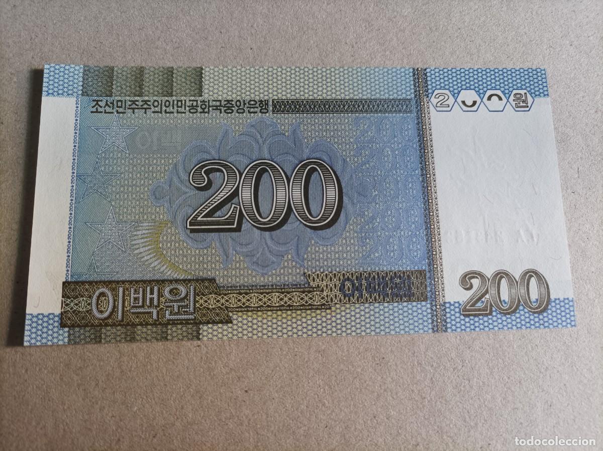 Billetes extranjeros: Billete de Corea del norte de 200 won, a&ntilde;o 2005, UNC - Foto 2