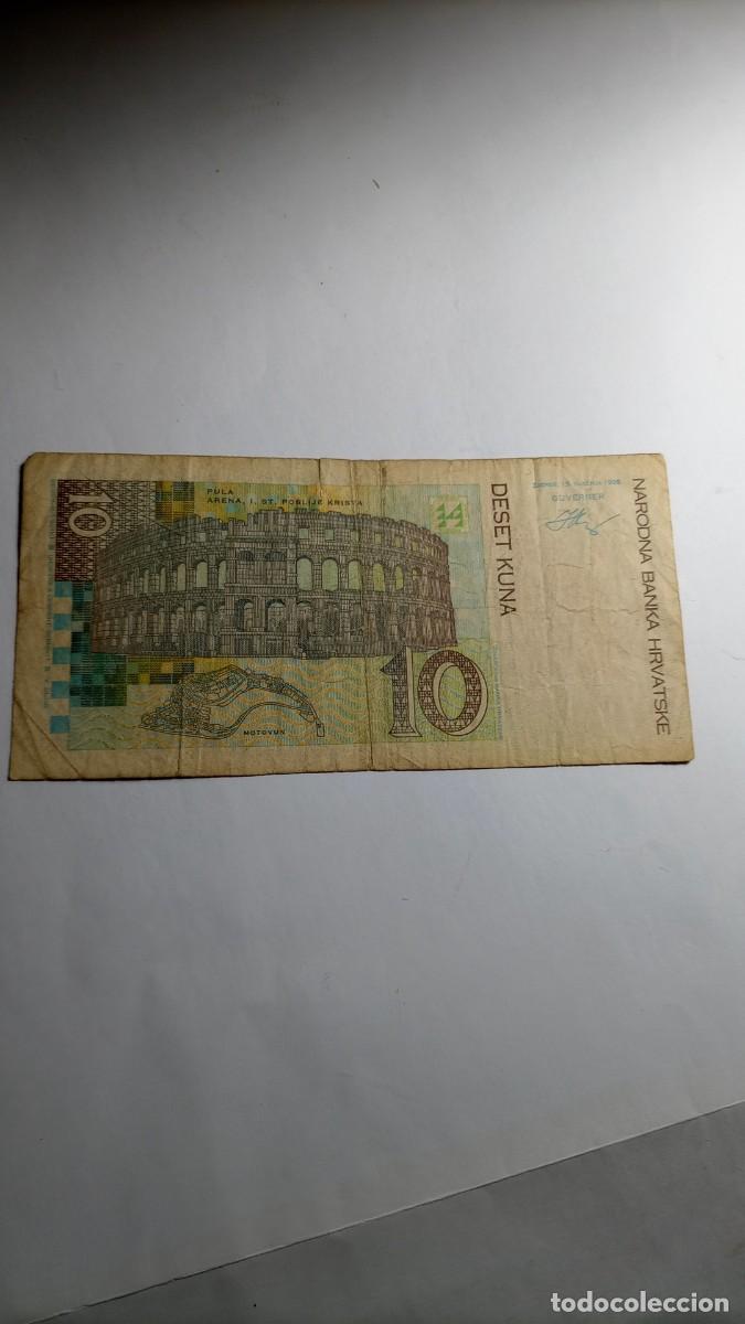Billetes extranjeros: CROACIA - 10 KUNA 1995 - P36 - Foto 2