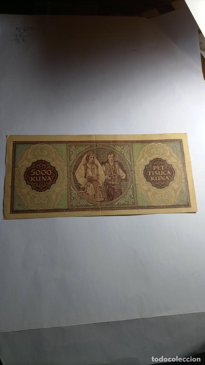 Billetes extranjeros: CROACIA - 5000 KUNA 1943 - P13 - Foto 2