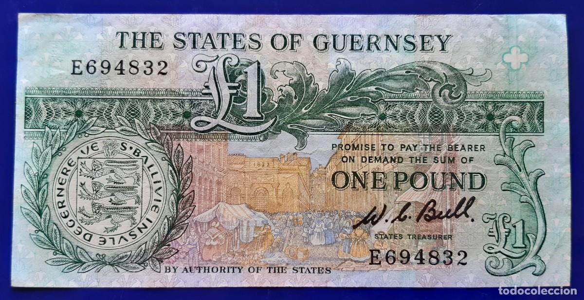 Billetes extranjeros: GUERNSEY 1 POUND DE 1980 P-48a - Foto 1