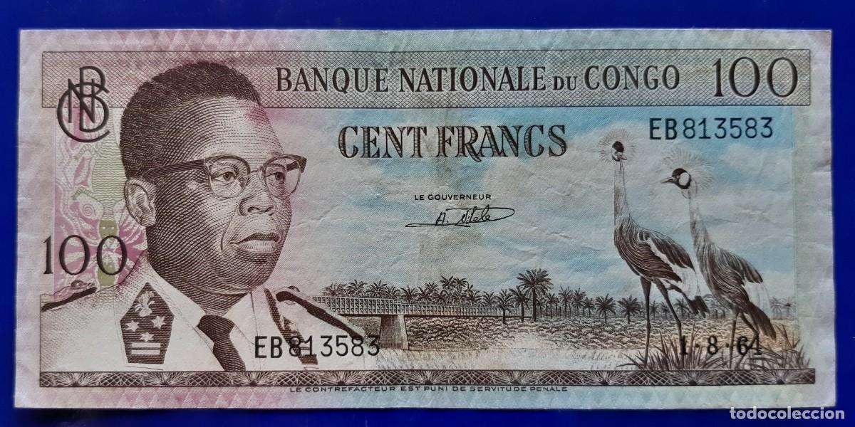 Billetes extranjeros: CONGO 100 FRANCOS DE 1964 P-6a SIN CANCELAR - Foto 1