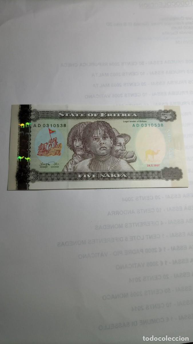 Billetes extranjeros: ERITREA - 5 NAFKA 1997 - P2 - Foto 1