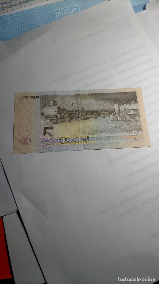 Billetes extranjeros: ESTONIA - 5 KROONI 1994 - P71 - Foto 2