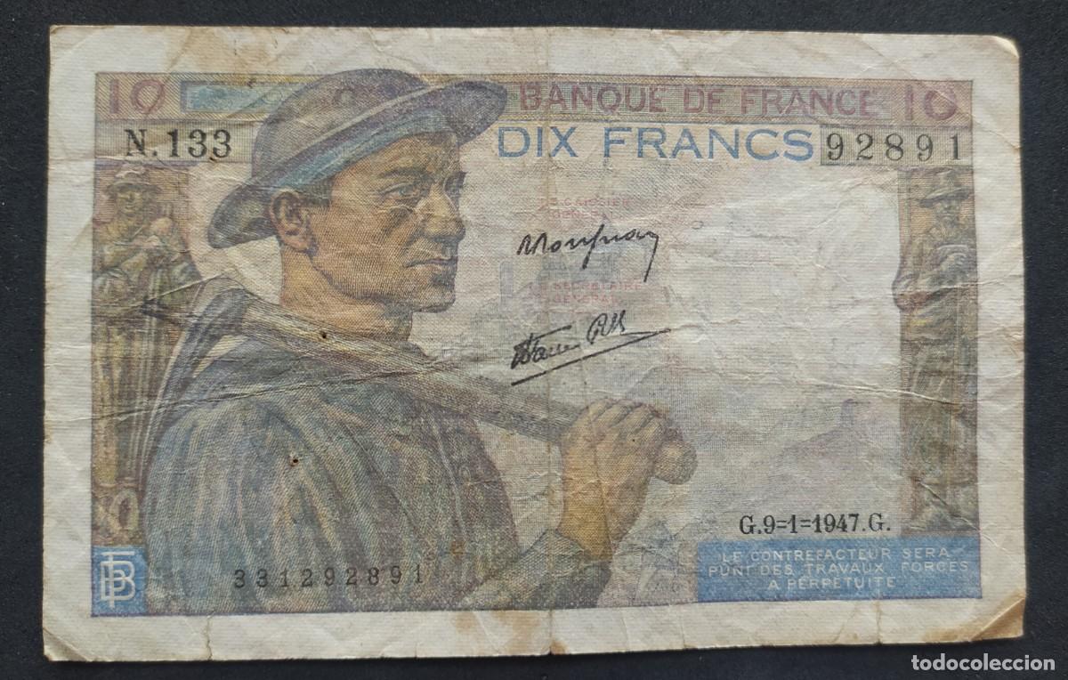Billetes extranjeros: Francia 10 francos 1947 pick 99 (BC+) - Foto 1