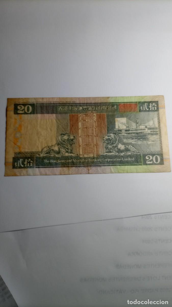 Billetes extranjeros: HONG KONG - 20 DOLLARS 1995 - P201 - Foto 2