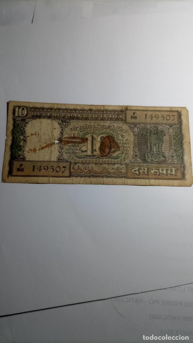 Billetes extranjeros: INDIA - 10 RUPIA - Foto 1