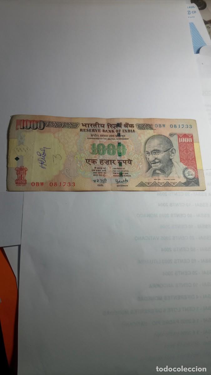 Billetes extranjeros: INDIA - 1000 RUPIA 2007 - P100 - Foto 1