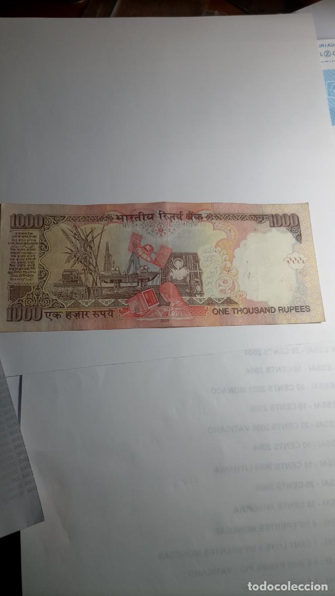 Billetes extranjeros: INDIA - 1000 RUPIA 2009 - P100 - Foto 2